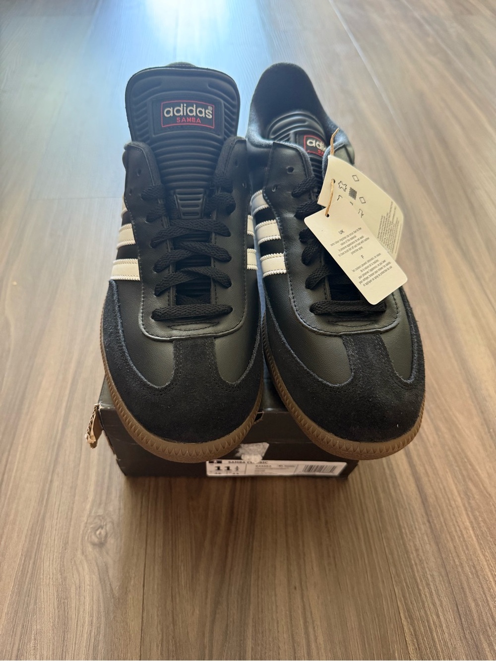 Adidas Black and White Samba Leather & Suede Sneakers - Size 11.5